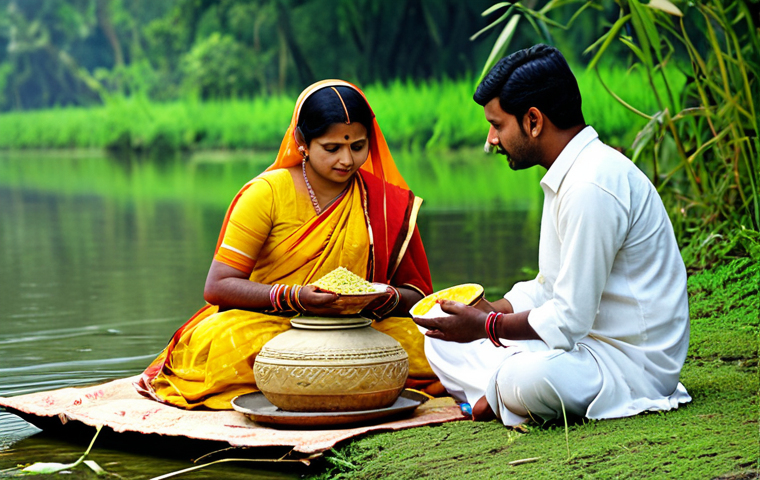 **

"A Bengali family, fully clothed in traditional attire, performing a Shraddha ceremony by a riverbank. Focus on respectful rituals, offerings of food, and prayers for ancestral peace. Lush green landscape, soft natural lighting. Safe for work, appropriate content, family-friendly, perfect anatomy, natural proportions, high quality."

**