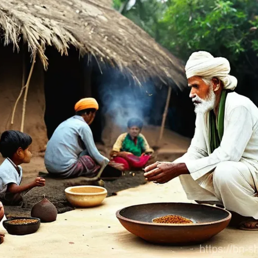 무속의 지역별 특징 - **A traditional Bengali village healer (Ojah/Gunin) performing a ritual.** An elderly, wise-looking ...